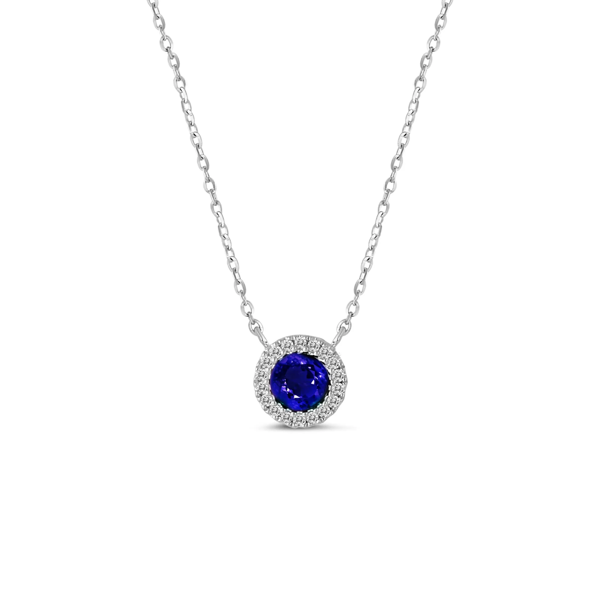 14KW 18D0.10CT,1SA0.30CT,ROUND DIAMOND/SAPHIRE NK (118N402276W14SA1)