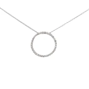 14KW Circular Diamond Pendant Necklace