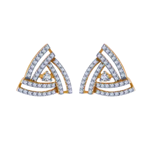 18k Triangle Shaped Diamond Stud Earrings