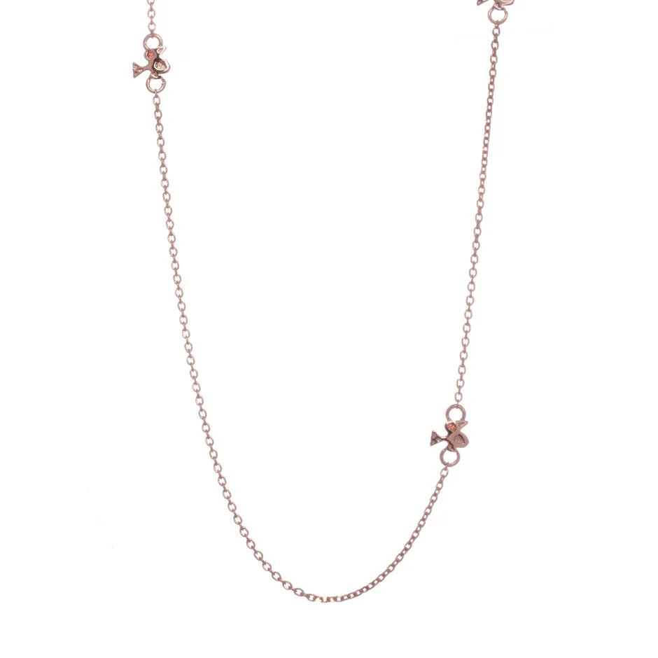 70% DISCOUNT Girls' /Woman's 18ct Rose Gold  vermeil Three Charm Bird Stacking Necklace with Rubies or Orange sapphires