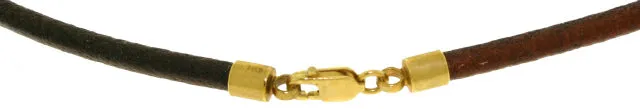 8.76 Carat 14K Solid Yellow Gold Leather Necklace Diamond Blue Topaz