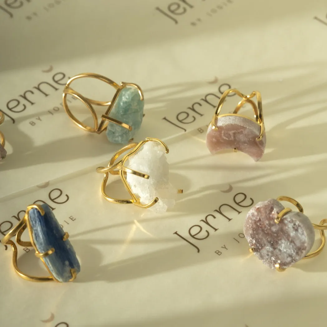 Blue Kyanite Crystal Ring
