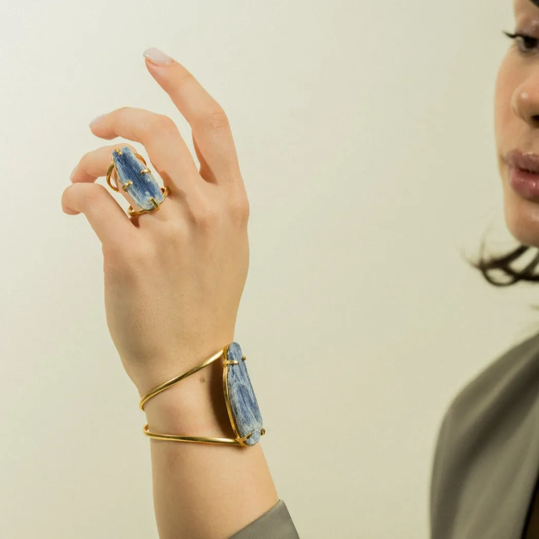Blue Kyanite Crystal Ring