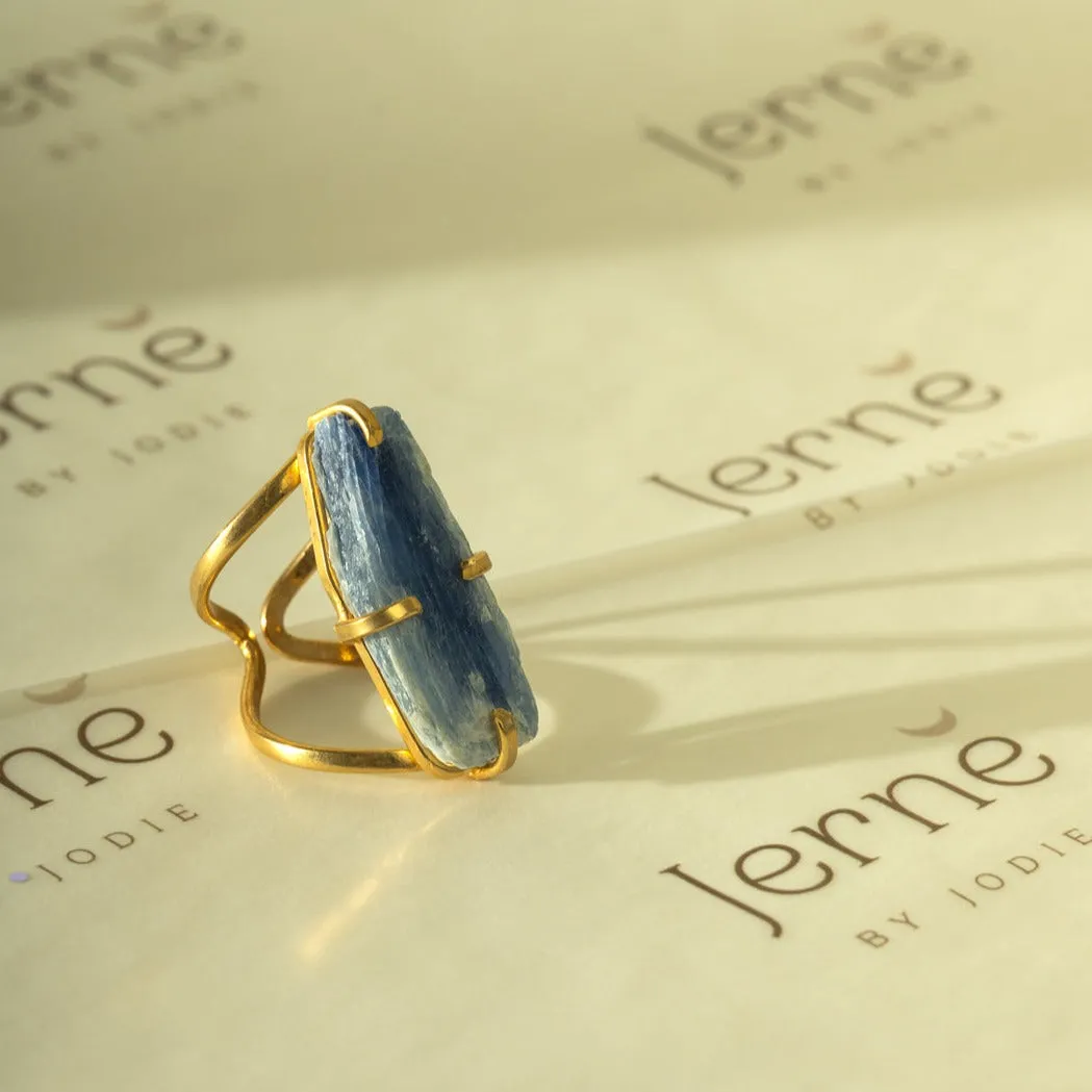 Blue Kyanite Crystal Ring