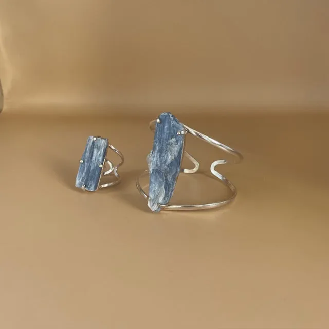 Blue Kyanite Crystal Ring