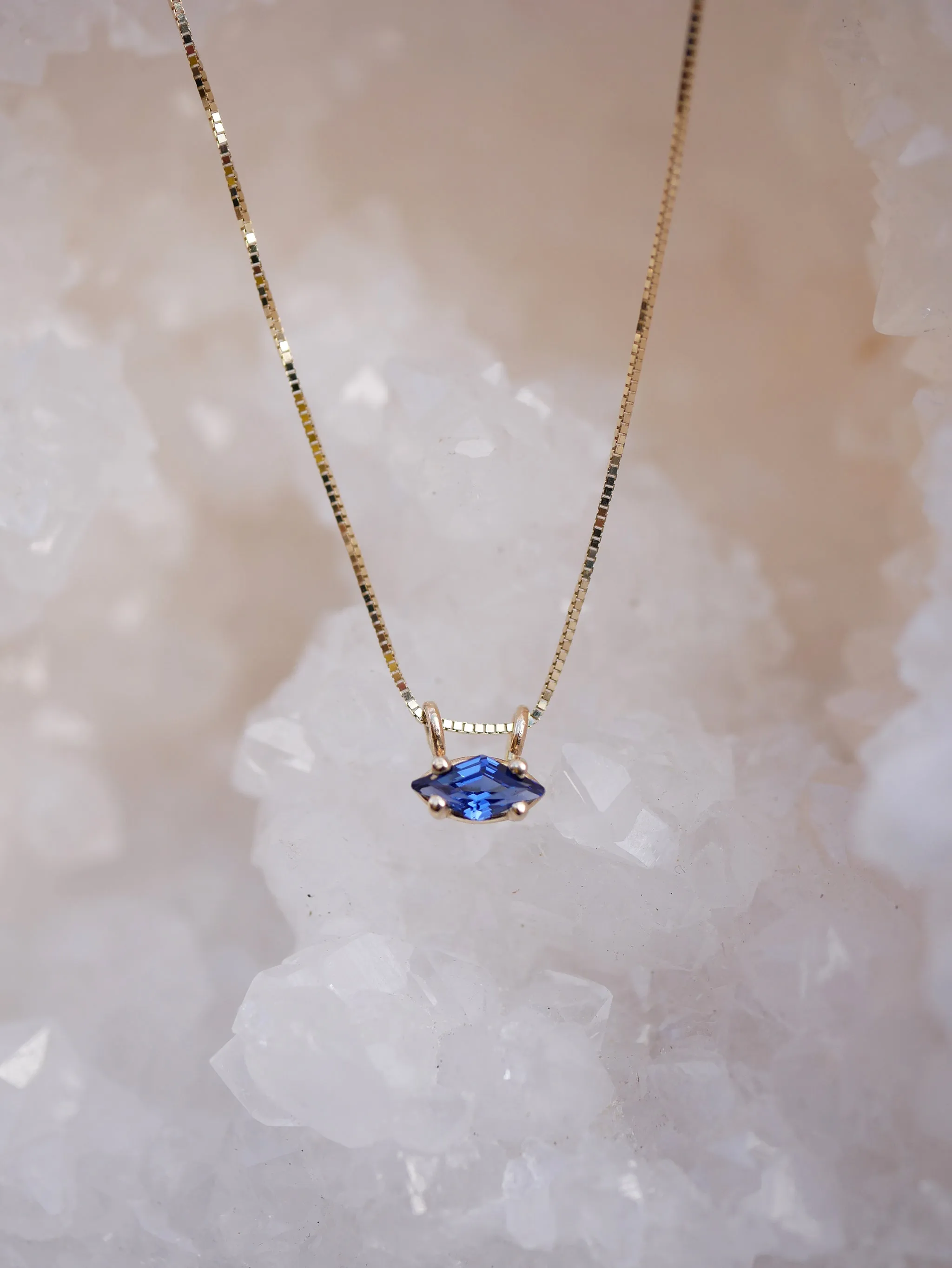 Blue Sapphire Kite Necklace
