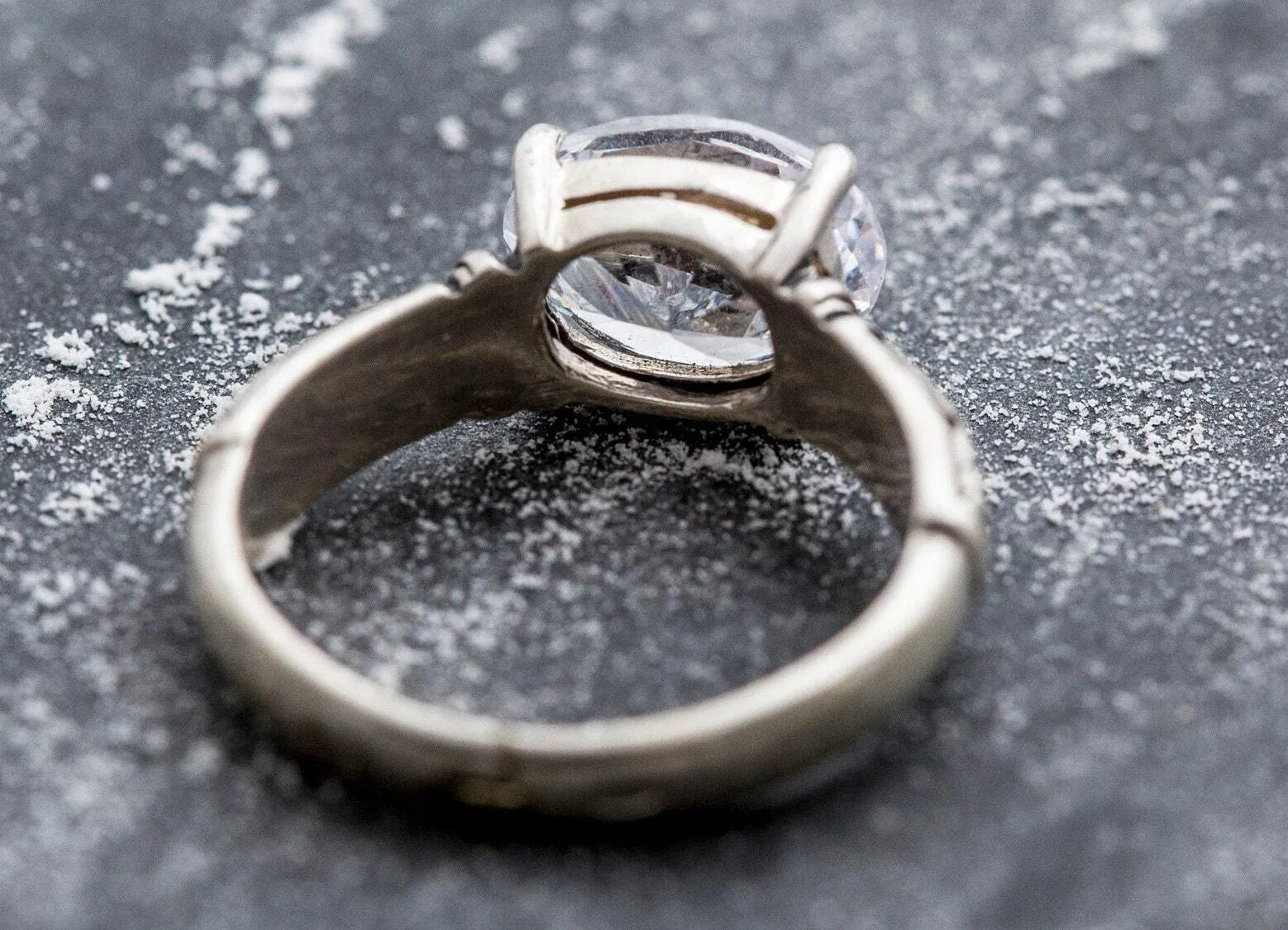 Boho Diamond Ring - Sparkly Oval Ring - Vintage Tribal Ring