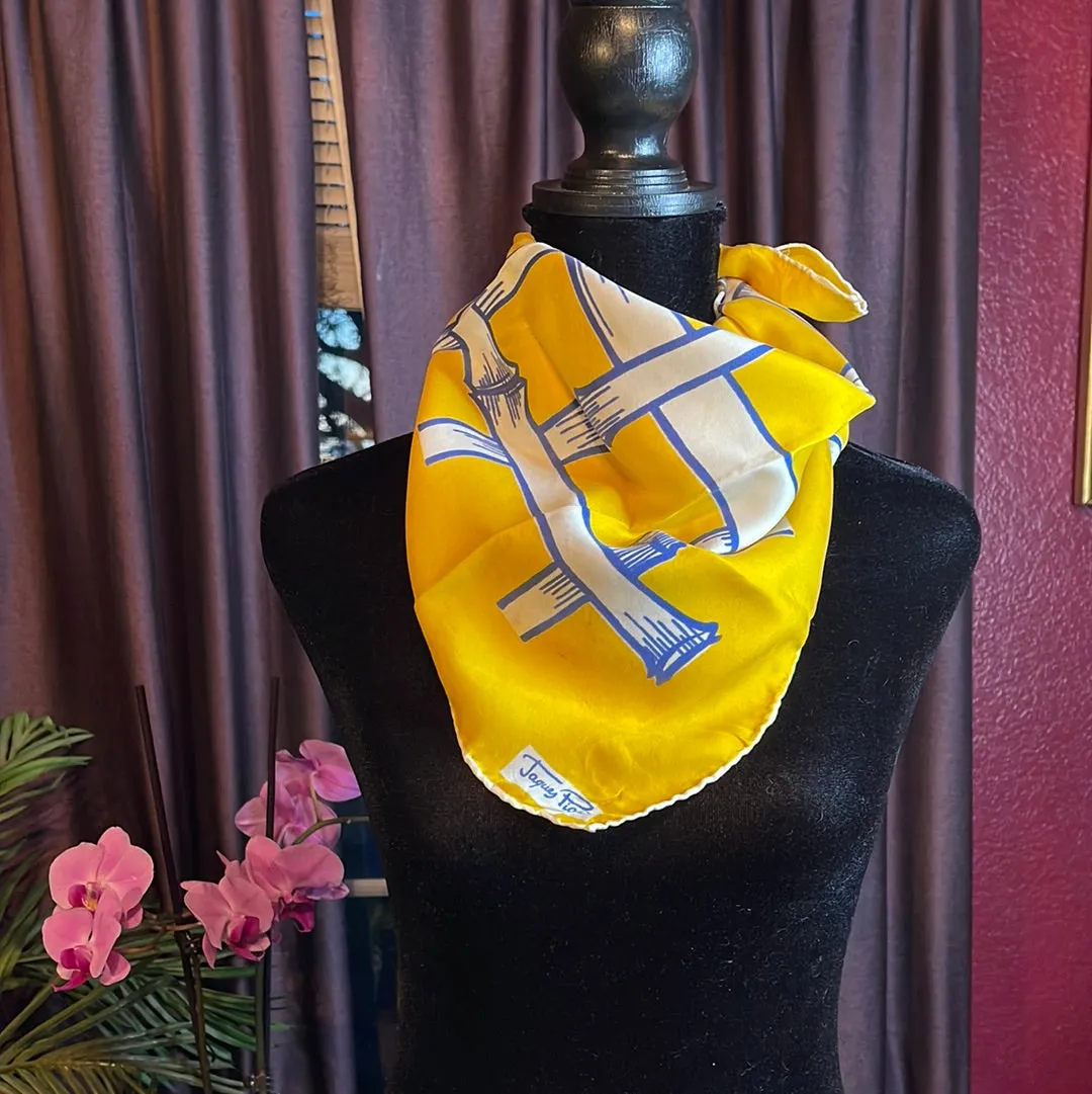 Designer, Vintage Jaques Piaget Bamboo Scarf