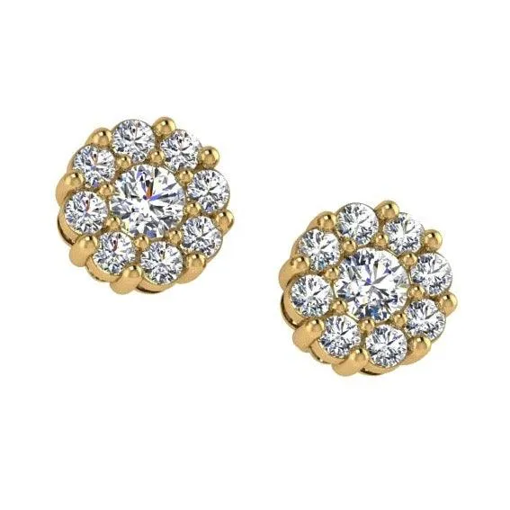 Diamond Halo Stud Earrings 14K Gold (0.30 ct.tw)
