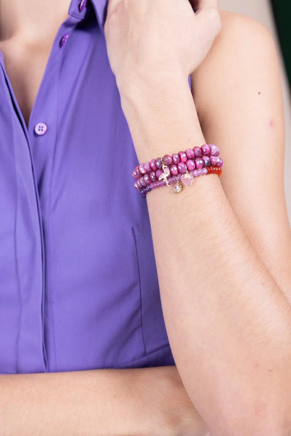 Flamingo Fuschia Moonstone Bracelet