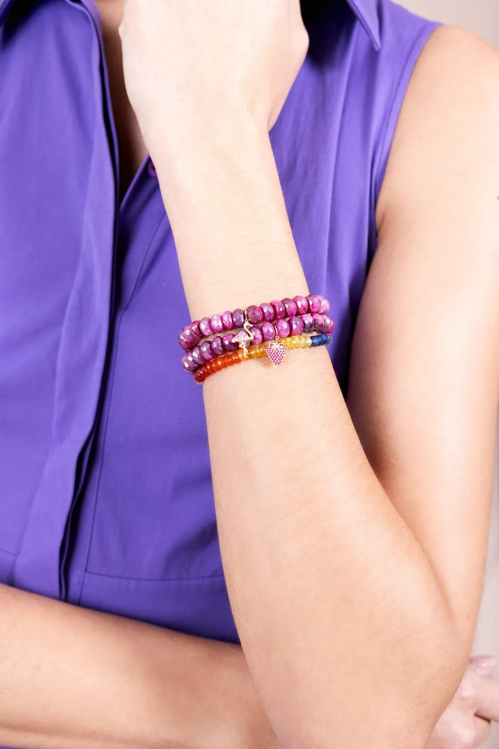Flamingo Fuschia Moonstone Bracelet