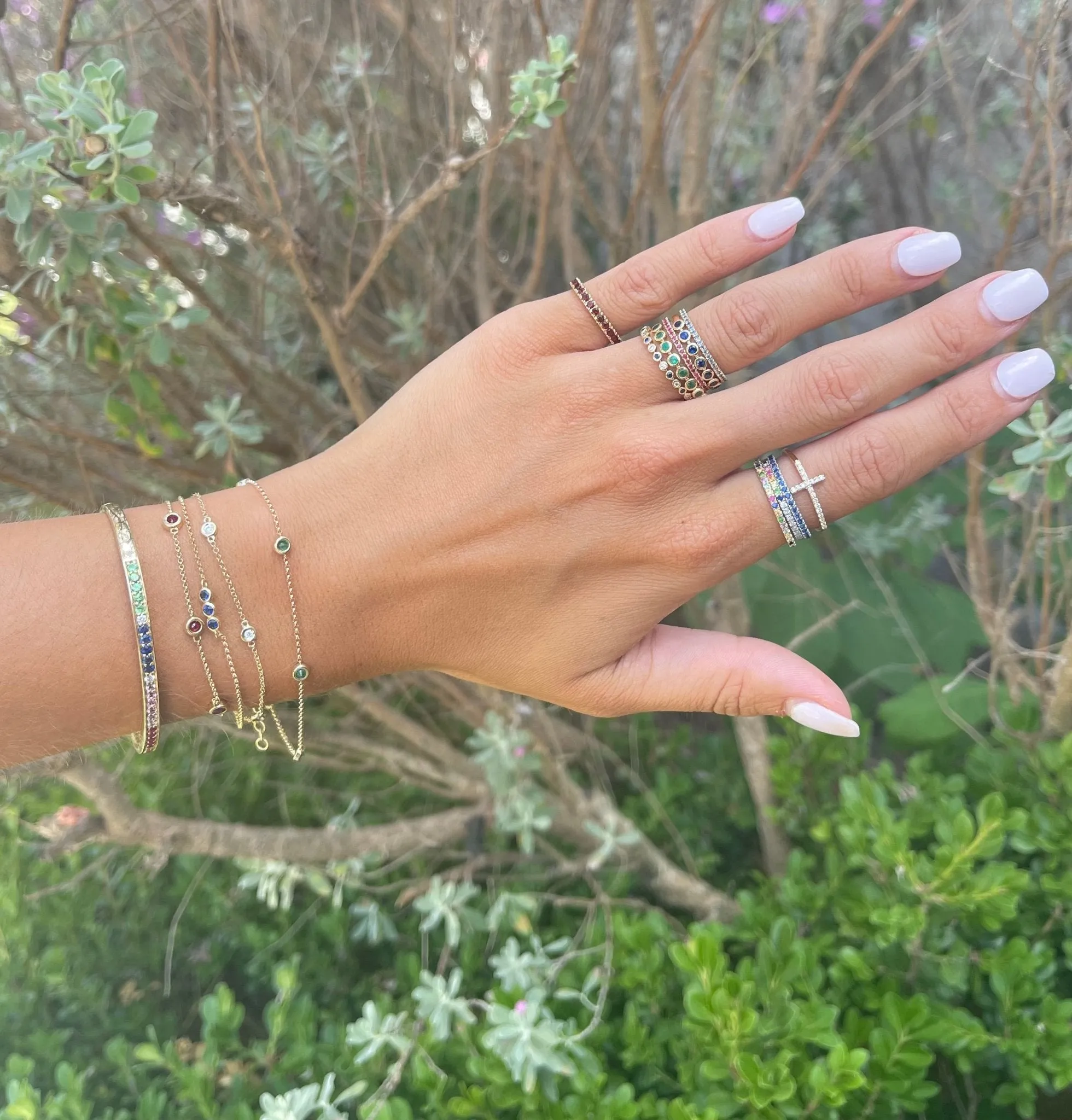 Gemstone Bezel Band