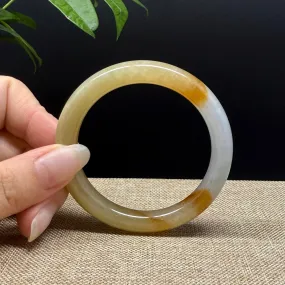 Genuine Burmese Yellow Jade Jadeite Bangle Bracelet ( 52mm )