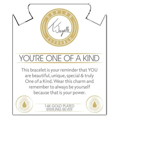 Gold Collection - Moonstone Stone Bracelet with You're one of a Kind Gold Charm