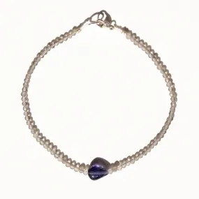 Grey Moonstone   Iolite Bracelet No.59