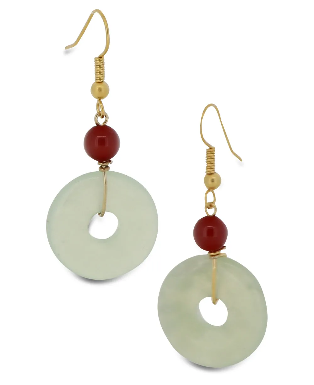 Jade and Carnelian Earrings