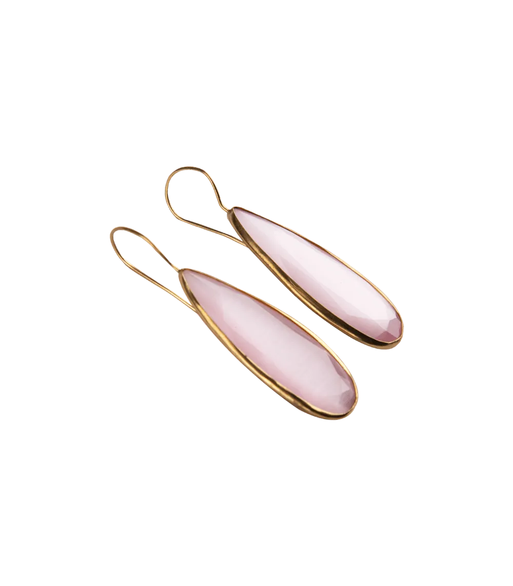 Jade Earrings Drop Cat Eyes