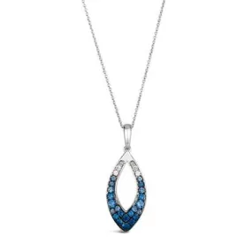 Le Vian 14K Vanilla Gold Denim Ombre and White Sapphire Necklace