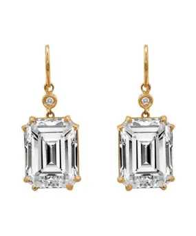 Lisa Nik Octagon Earrings with Diamonds (Multiple Colors!)