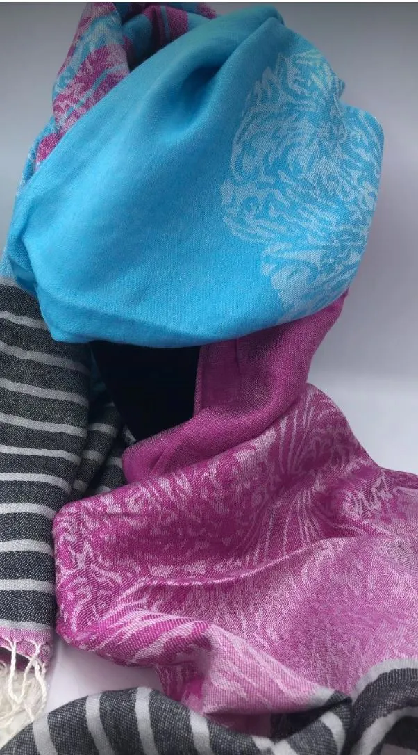 Long Striped Women`s Scarf