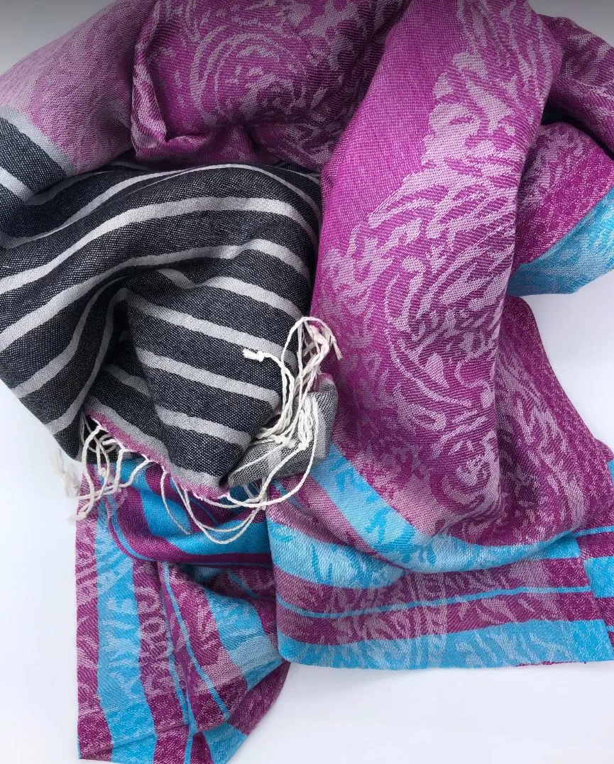 Long Striped Women`s Scarf