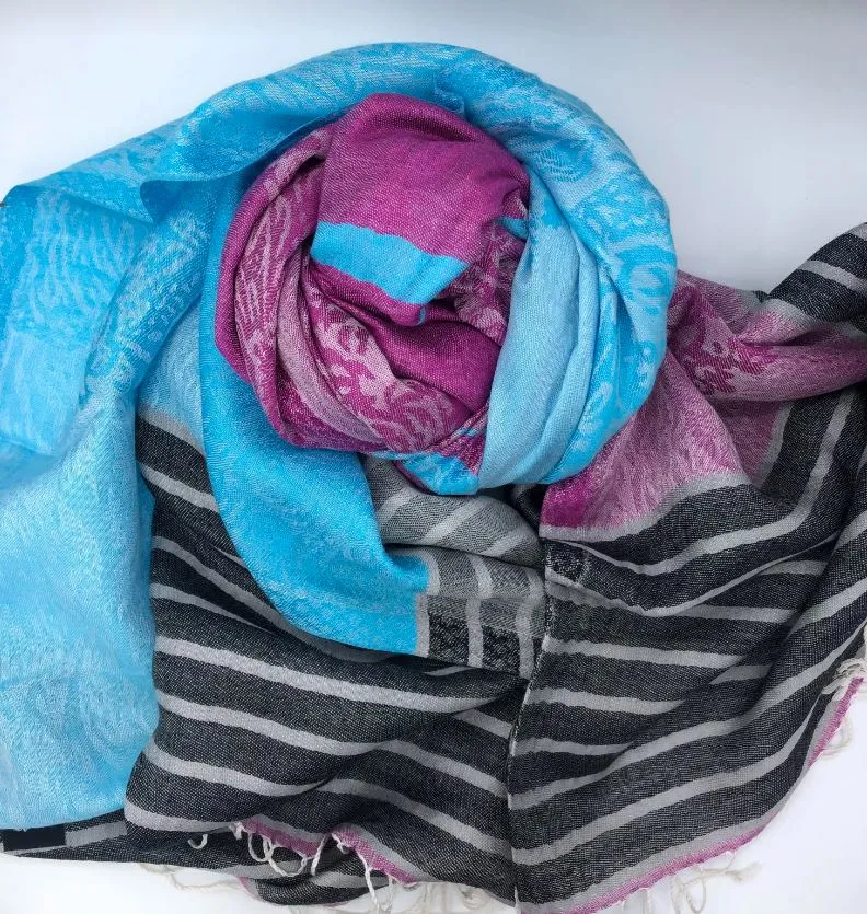 Long Striped Women`s Scarf
