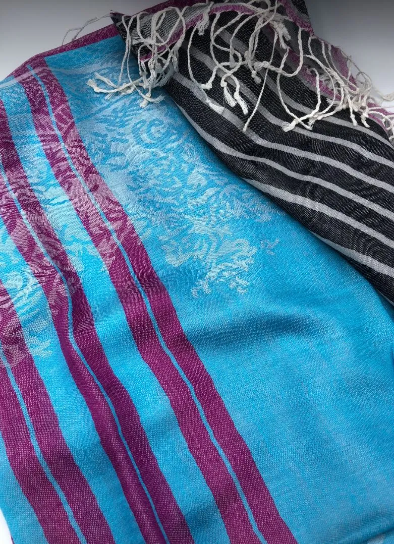 Long Striped Women`s Scarf