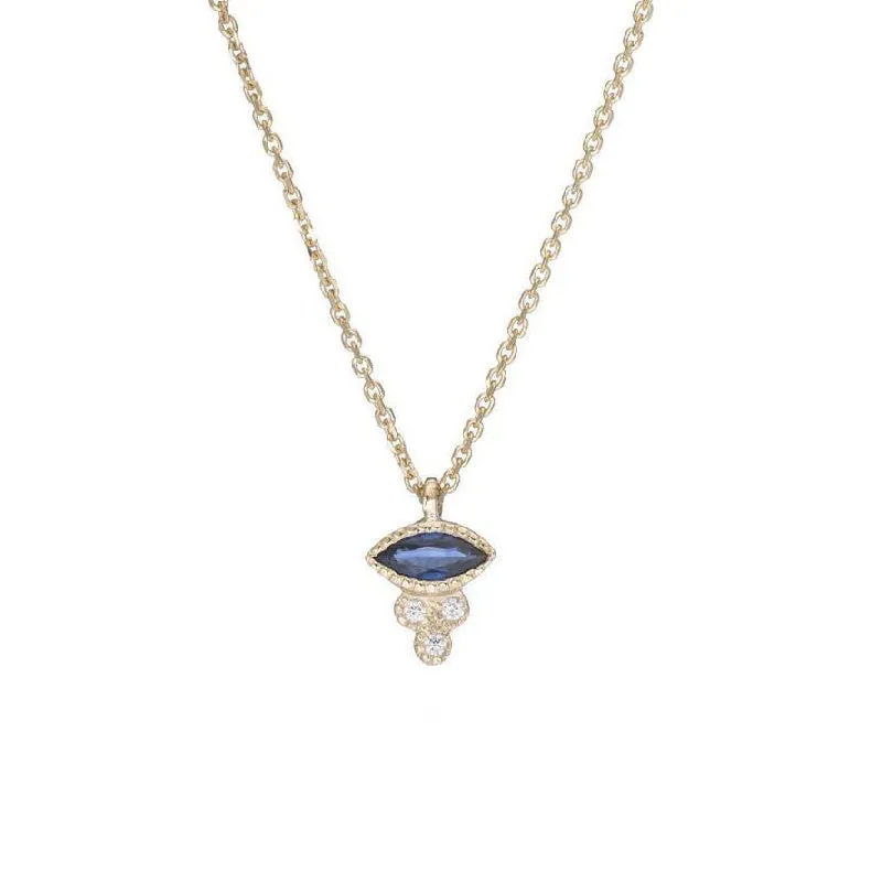 Marquise Sapphire Crown Necklace (ready to ship option)*