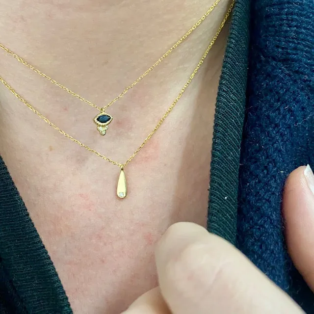 Marquise Sapphire Crown Necklace (ready to ship option)*