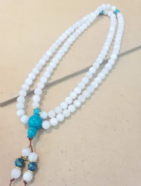 Moonstone with turqouise Mala Bead