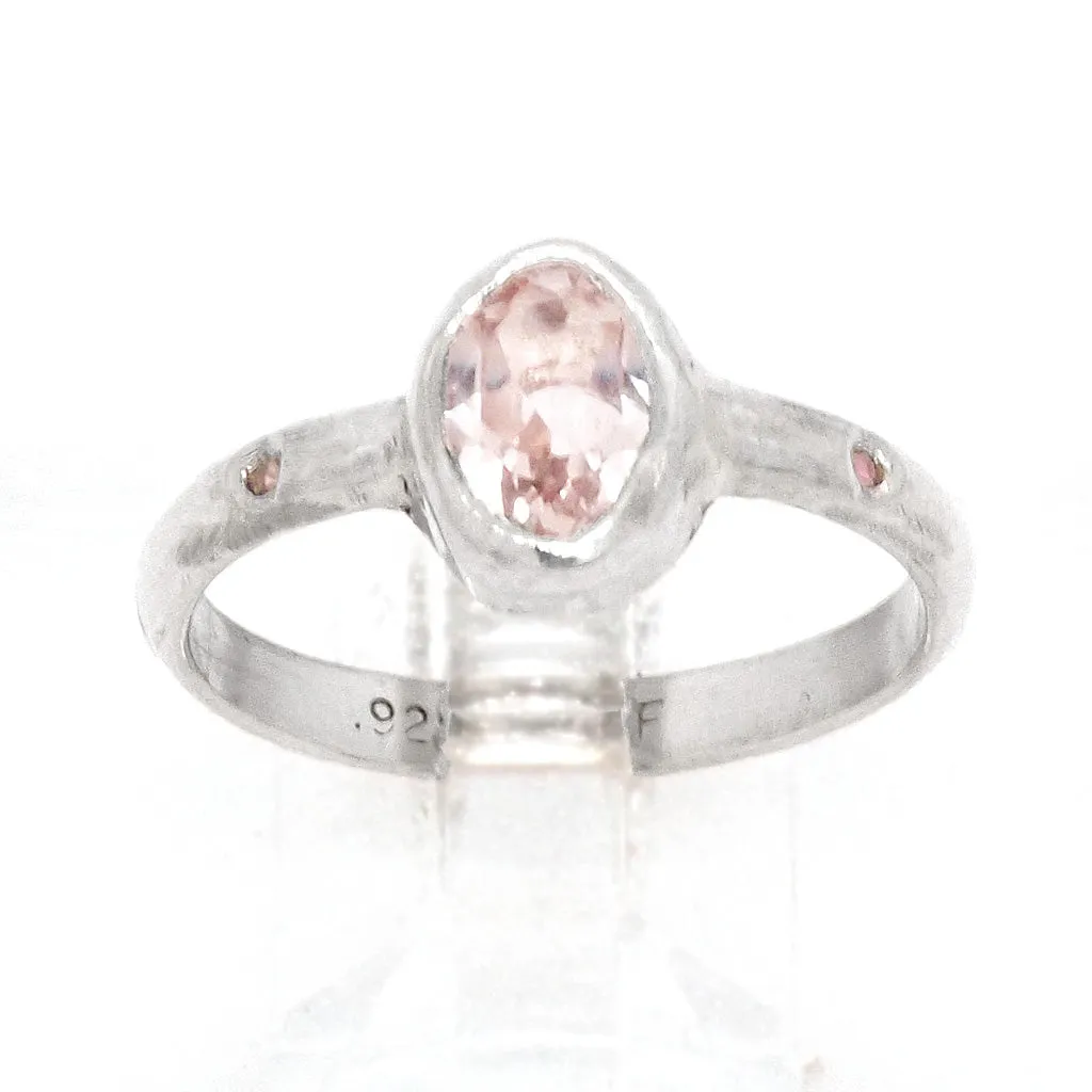 Morganite & Pink Sapphire Ring (size 8 1/2)