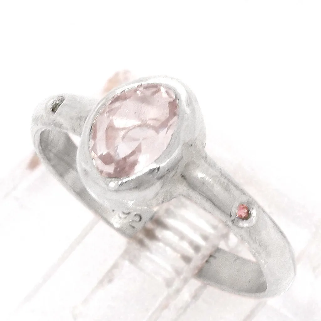 Morganite & Pink Sapphire Ring (size 8 1/2)