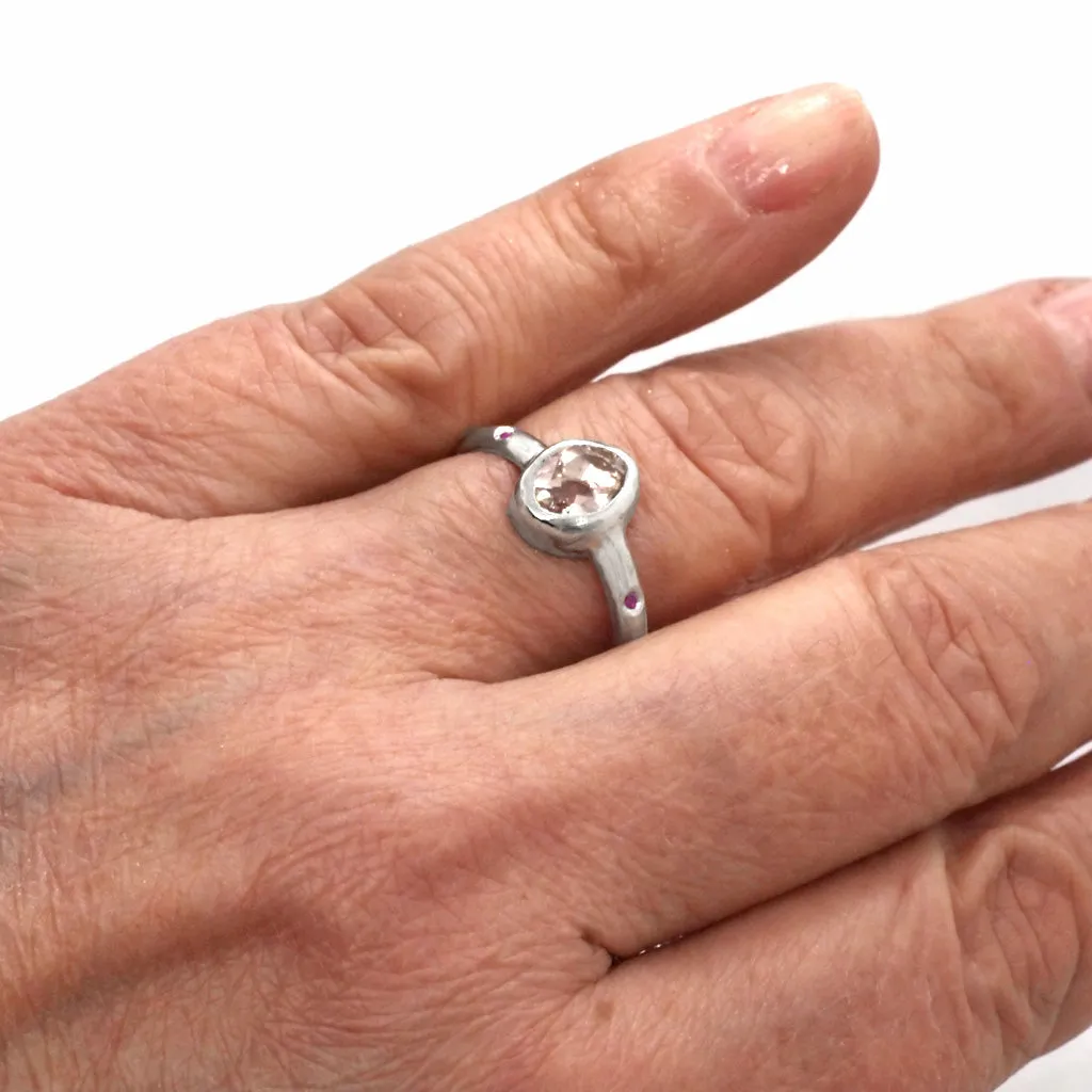 Morganite & Pink Sapphire Ring (size 8 1/2)