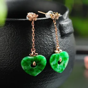 Natural Jade Earrings Jadeite Gold Earrings EG40
