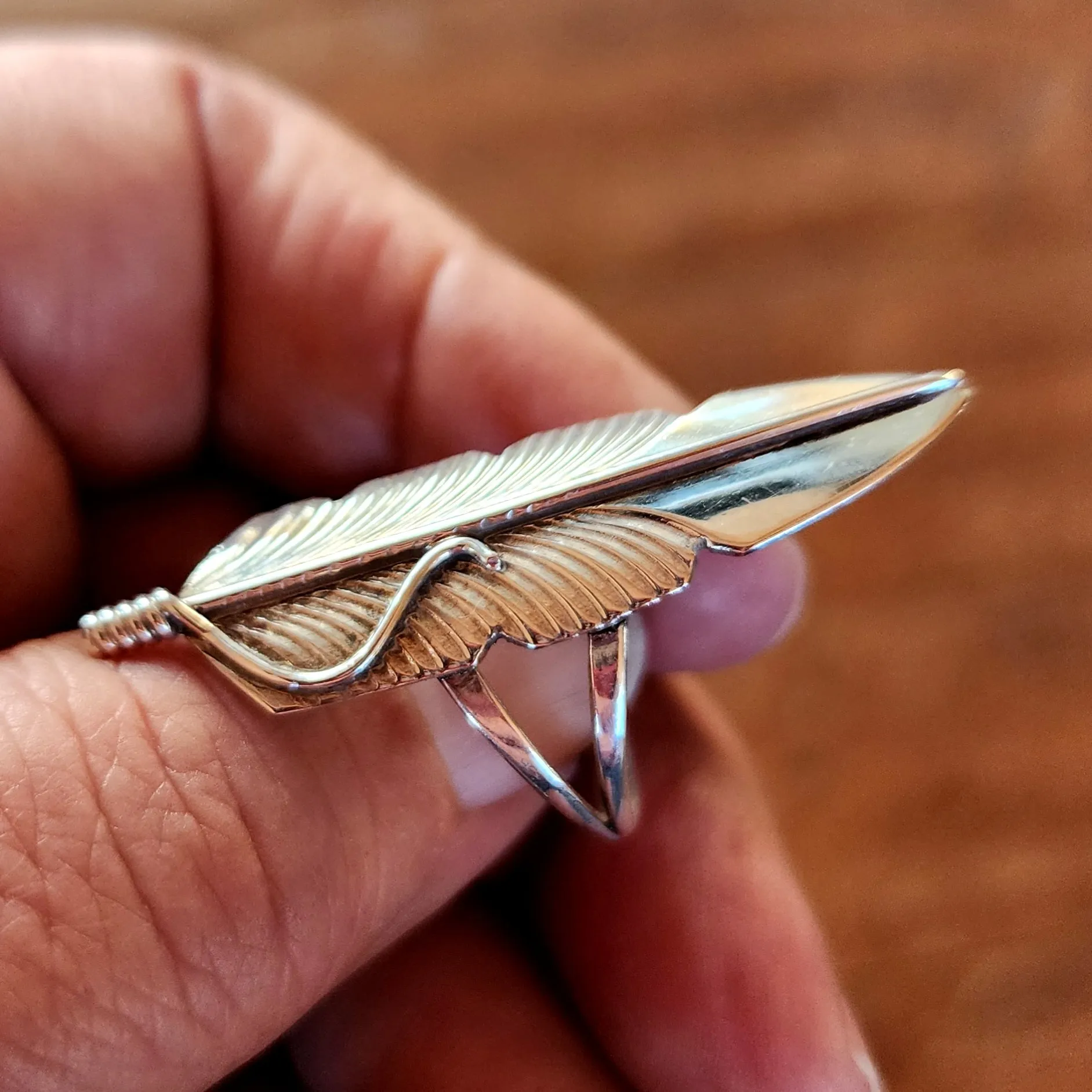 Navajo Eagle Feather Ring - 7.5