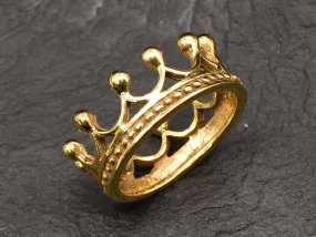 old Crown Ring, Tiara Band, 18k Gold Vermeil