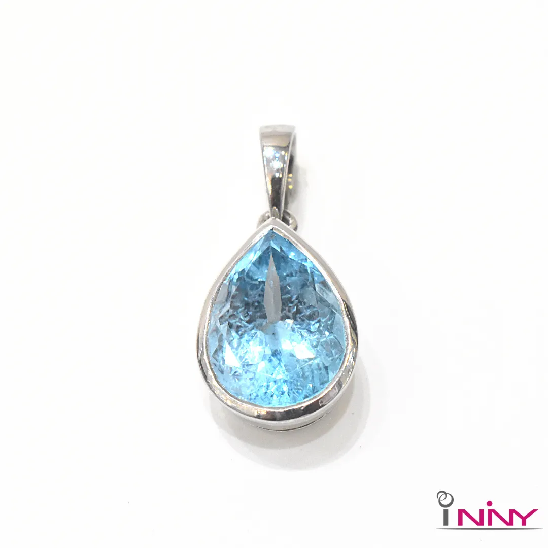 Pear Shape Blue Topaz Pendant