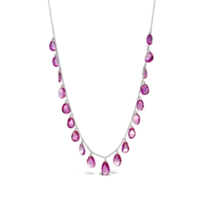 Pink Briolette Sapphire Necklace