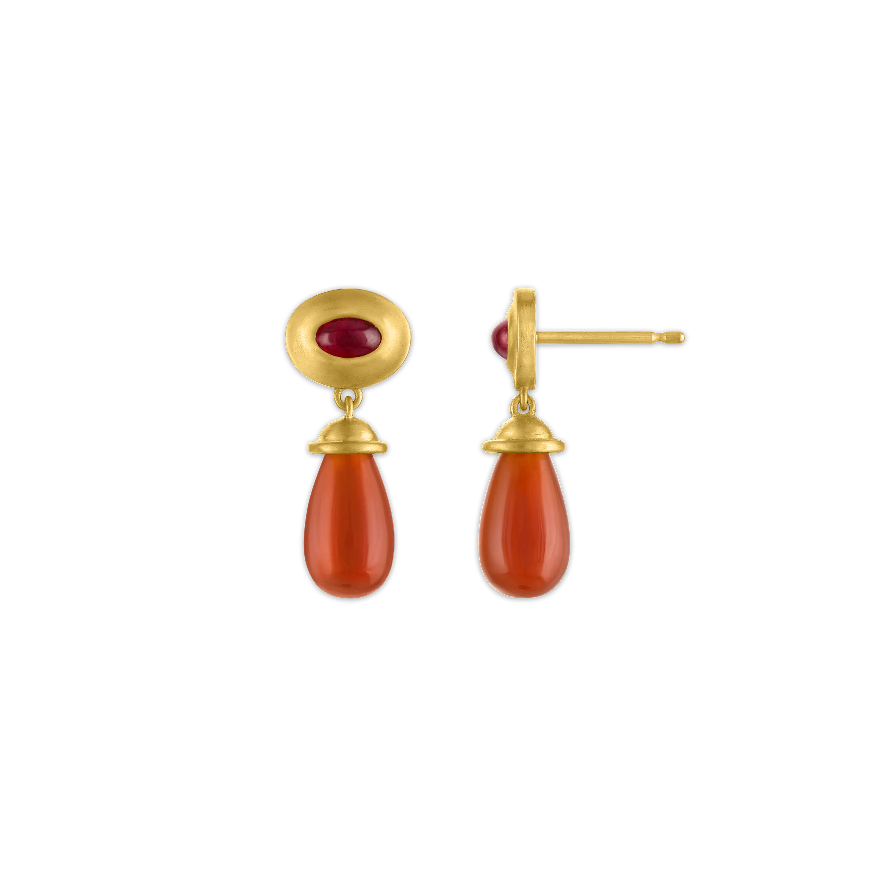 Ruby and Carnelian Alabastra Earrings