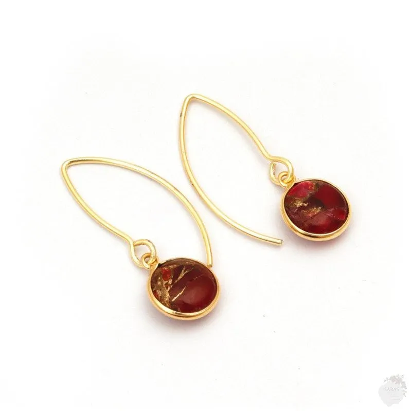Ruby Jade Copper Turquoise French Earring