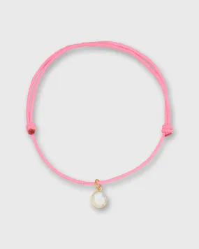 Small Glowing Charm Bracelet in Rainbow Moonstone/Assorted Color Cord