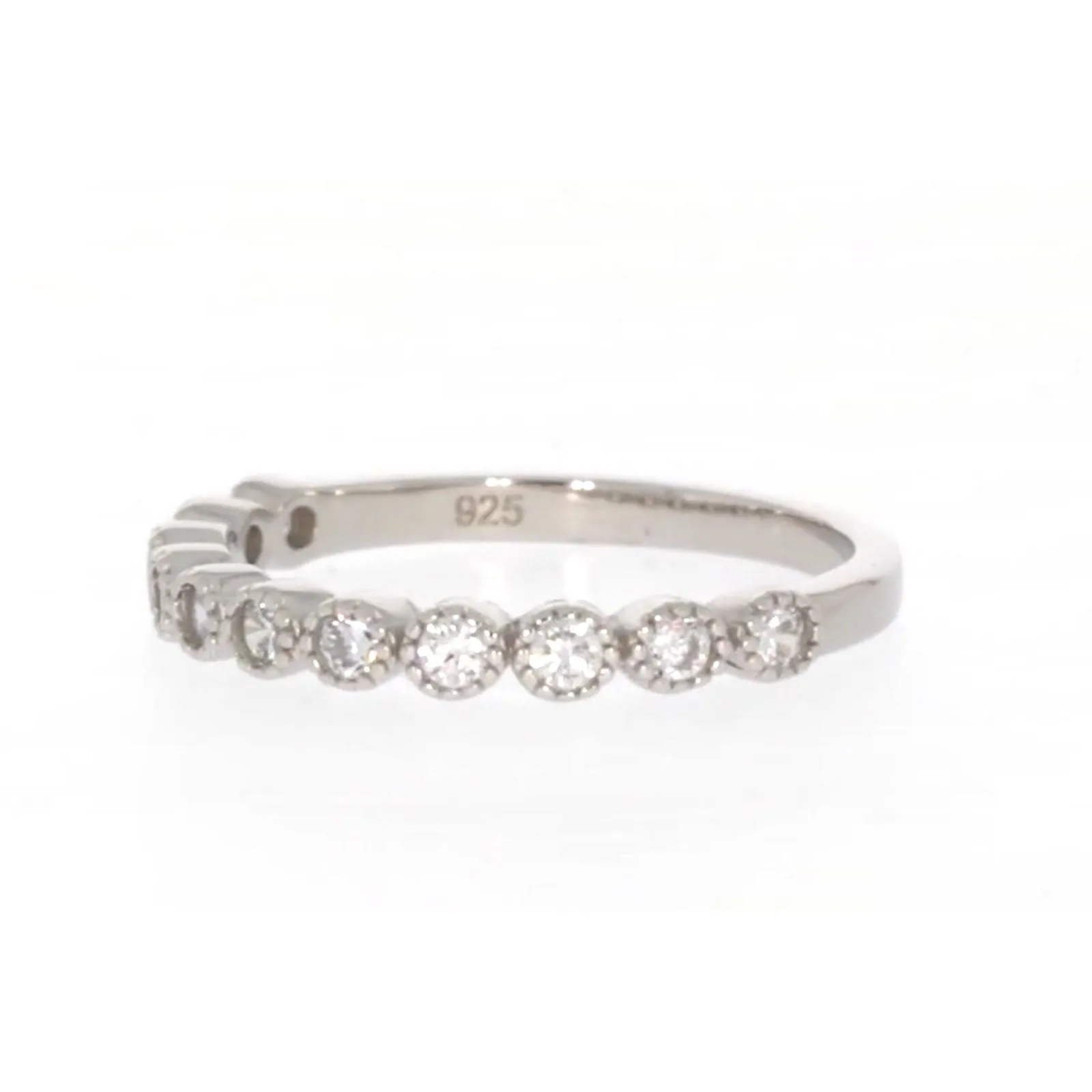 Sterling Silver Cubic Zirconia Stacker Ring