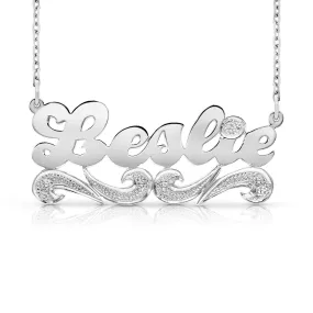 Sterling Silver Script Name Necklace with Tail