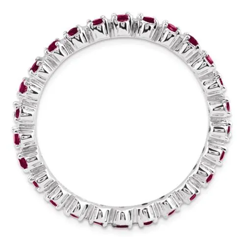 Sterling Silver Stackable Expressions Ruby Eternity Ring