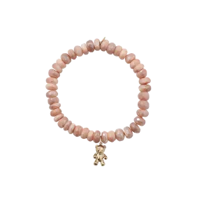 Teddy Bear Salmon Moonstone Bracelet