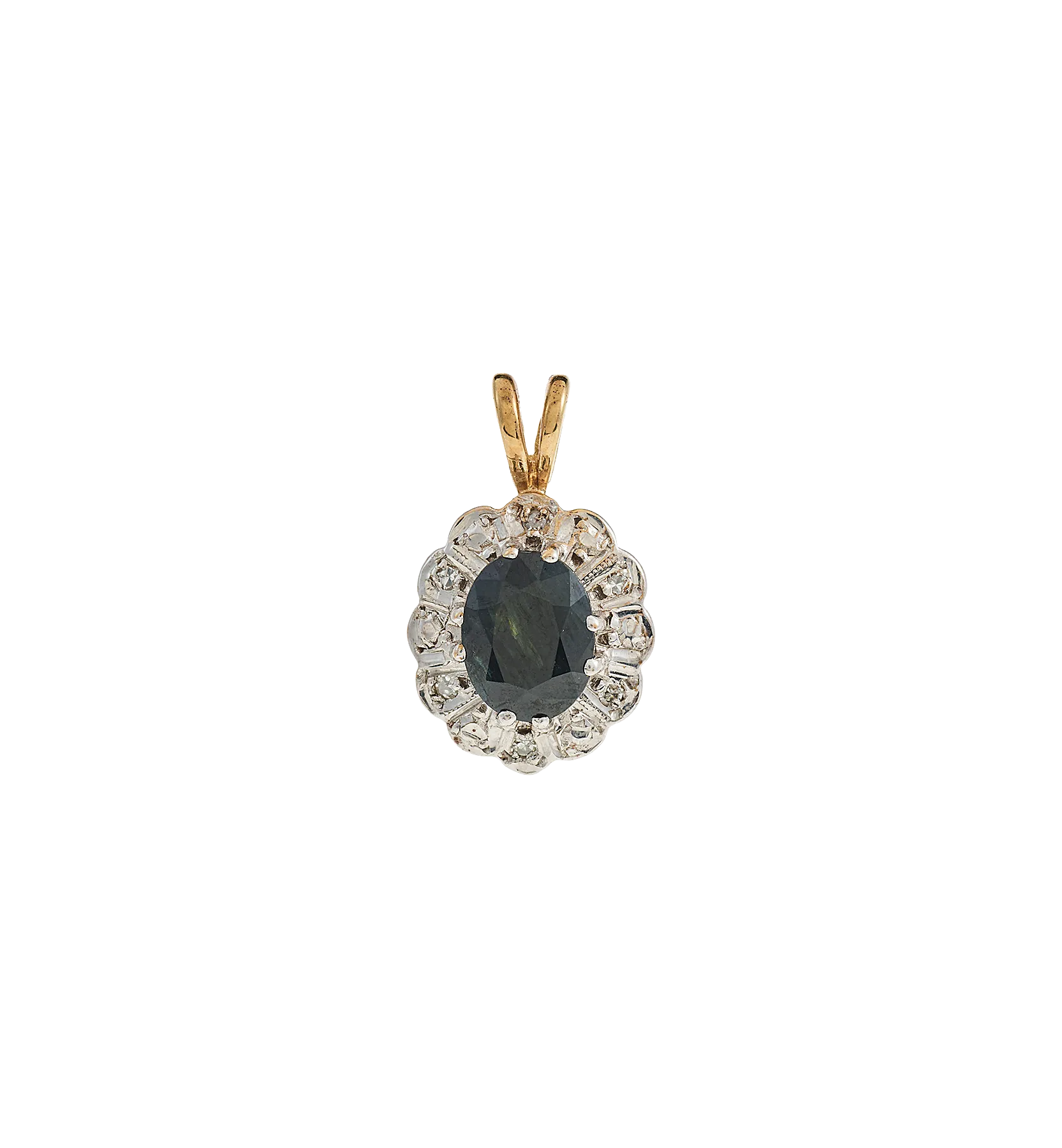 Vintage Sapphire and Diamond Lady Di Charm